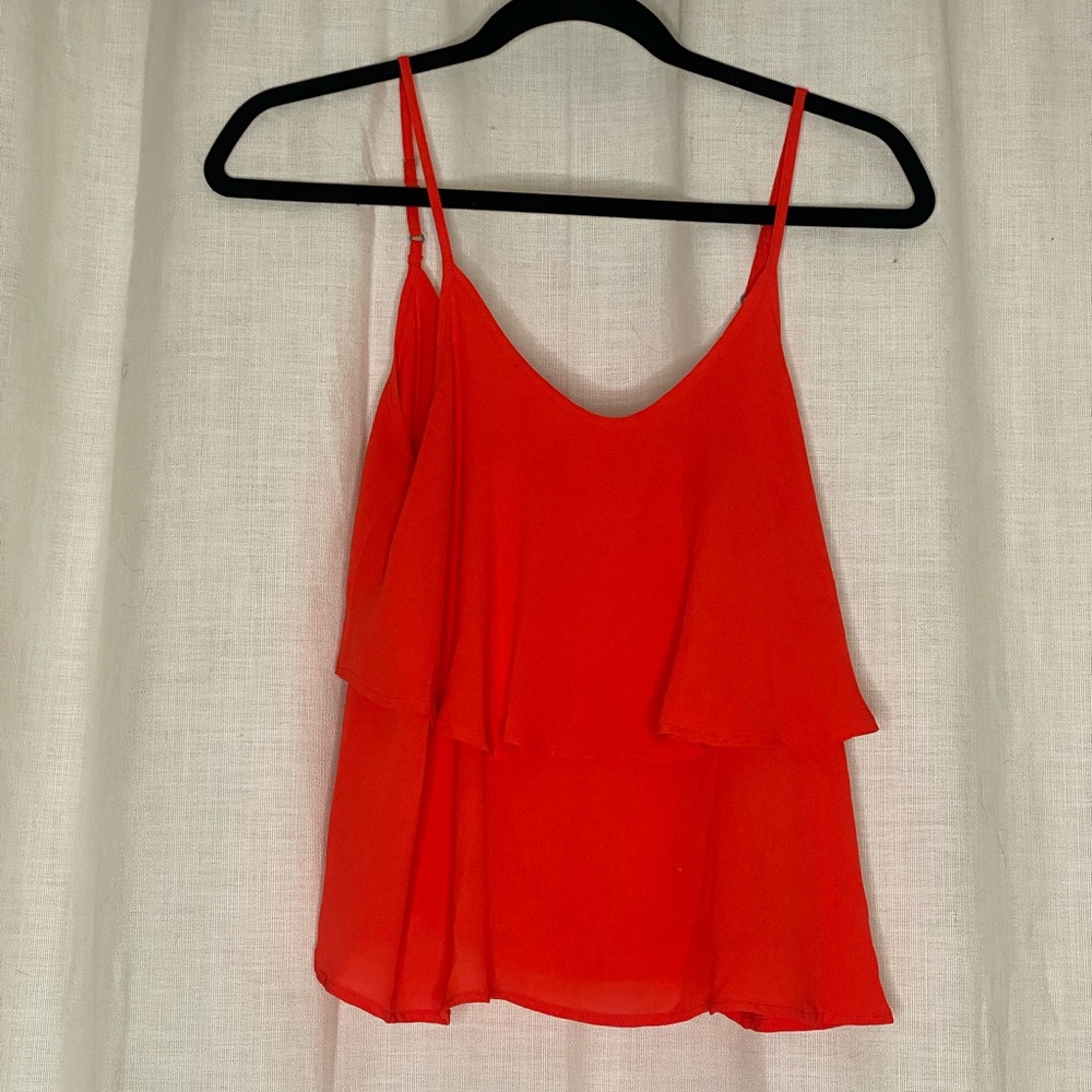 Fun layered dark orange women’s top